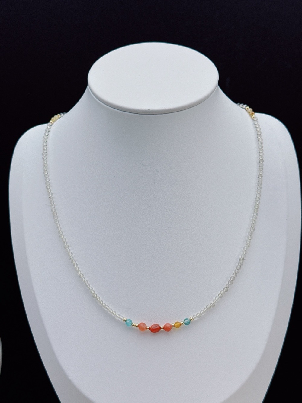 GB98 Handmade Citrine Multi Gemstone Tripe Layer Bracelet Necklace 2in1 20+2” - Picture 6 of 6
